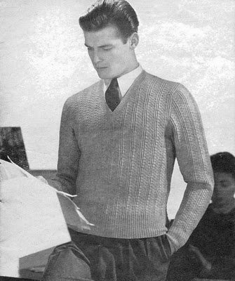 male knitting